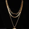 collier pendentif géométrique en or pour femme, ensemble de bijoux multicouches, cadeaux de mode boho, document