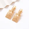 Boucles d&rsquo;oreilles ornements plaqués or 18 carats, boucles d&rsquo;oreilles géométriques carrées creuses, boucles d&rsquo;oreilles haut de gamme pour femmes