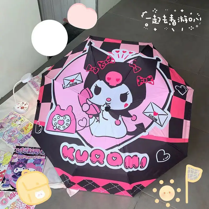 sanrio kawaii kuromi parasol entièrement automatique parasol my melody anime dessin animé doux exquis manuel pliable parapluies sanrio kawaii kuromi parasol entièrement automatique parasol my melody anime dessin animé doux exquis manuel pliable parapluies