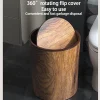 Vintage bois GrainSwing couvercle poubelle balançoire-haut corbeille bois Grain poubelle rétro poubelle pour salle de bain salon