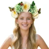 bandeau à fleurs bohème tendance, faux floral, style ethnique, couronne florale, cerceau pour cheveux, coiffure papillon pour fête de mariage