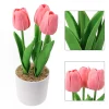 petites fleurs artificielles en pot, tulipe, fausses plantes, arbre en pot, ornement de bureau pour la maison, le bureau, décoration de fête de mariage