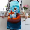 tablier à motifs olaf 1 pièce – conception vive sur le thème d'hiver avec olaf et renne, parfait pour l'artisanat, la pâtisserie, la peinture, la cuisine et le nettoyage ménager, les fournitures de cuisine
