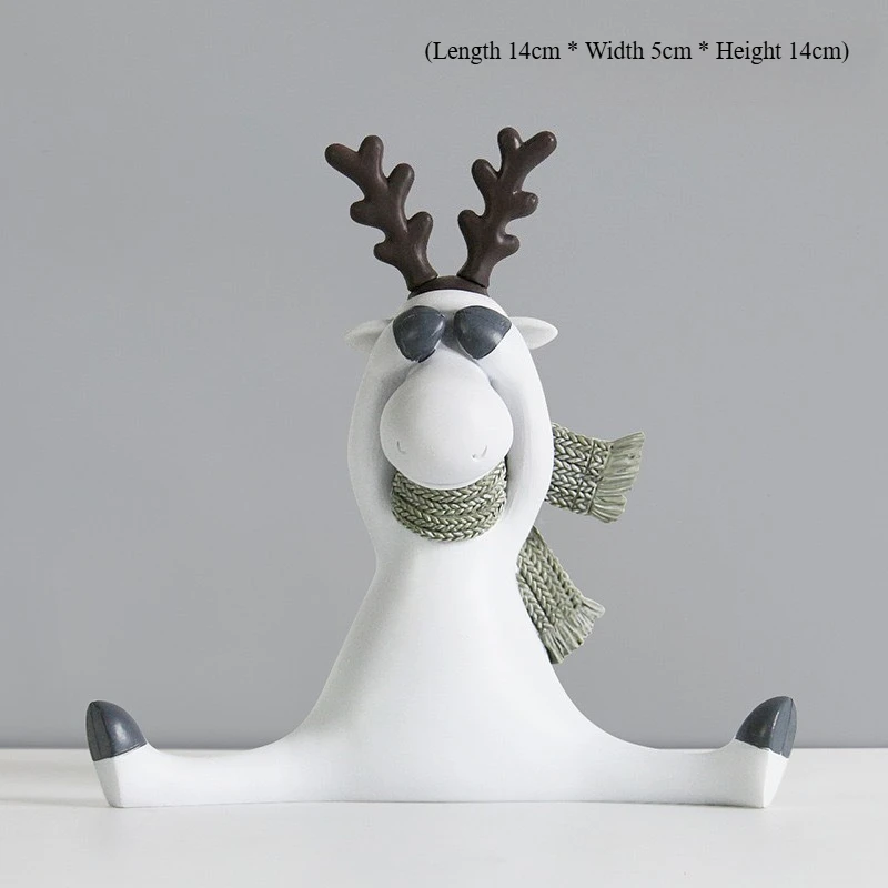 statue de renne de noël en résine artisanale, décoration de vacances festive pour la maison, le bureau, le meuble tv et le bureau, décoration de noël de renne statue de renne de noël en résine artisanale, décoration de vacances festive pour la maison, le bureau, le meuble tv et le bureau, décoration de noël de renne