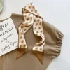 foulard en soie série couleur chair kaki de haute qualité, bandeau pour cheveux, ruban noué, long nœud, ruban en satin vintage, accessoires pour cheveux