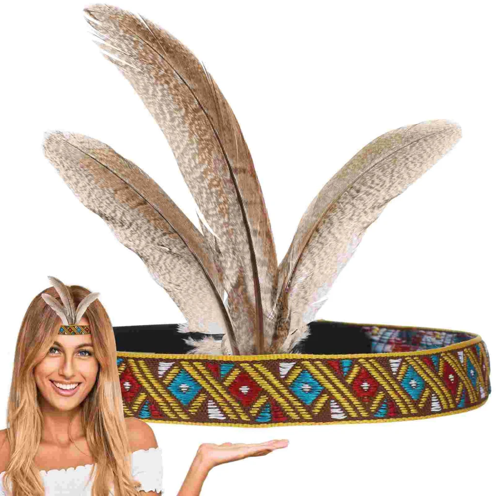 Bandeau pour cheveux pour fête, couvre-chef pour femmes, accessoire de coiffure à clapet, couvre-chef de Costume, maquillage indien pour enfant