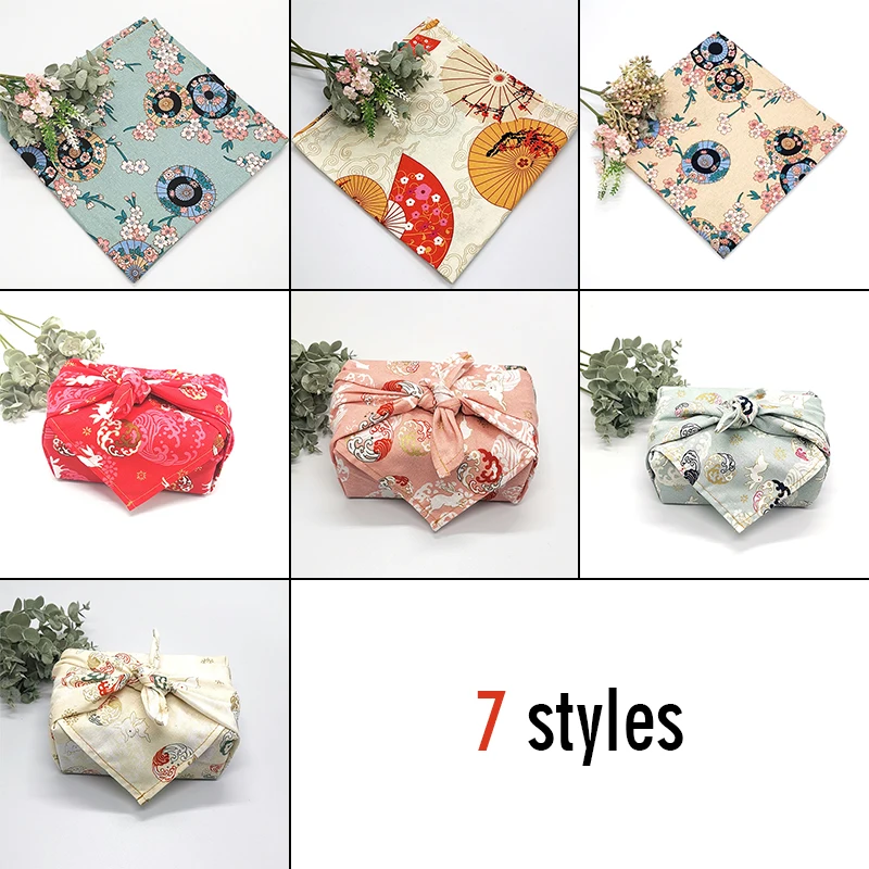 mouchoir japonais furoshiki double face imprimé floral, tissu d'emballage cadeau bento, couverture carrée anti poussière, nappe, 70x1 0/90x90cm mouchoir japonais furoshiki double face imprimé floral, tissu d'emballage cadeau bento, couverture carrée anti poussière, nappe, 70x1 0/90x90cm