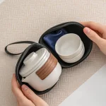 Service à thé de voyage, petit cadeau, tasse Kuaike Portable, un Pot, deux tasses, Souvenir d’événement professionnel Service à thé de voyage, petit cadeau, tasse Kuaike Portable, un Pot, deux tasses, Souvenir d’événement professionnel