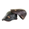 béret de style britannique pour hommes, chapeau de conduite réglable et décontracté, casquette plate en cuir à visière avant