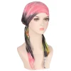 hijab imprimé musulman pour femmes et filles, turban à longue queue, couvre chef élastique 7.5, bonnet chimio respirant