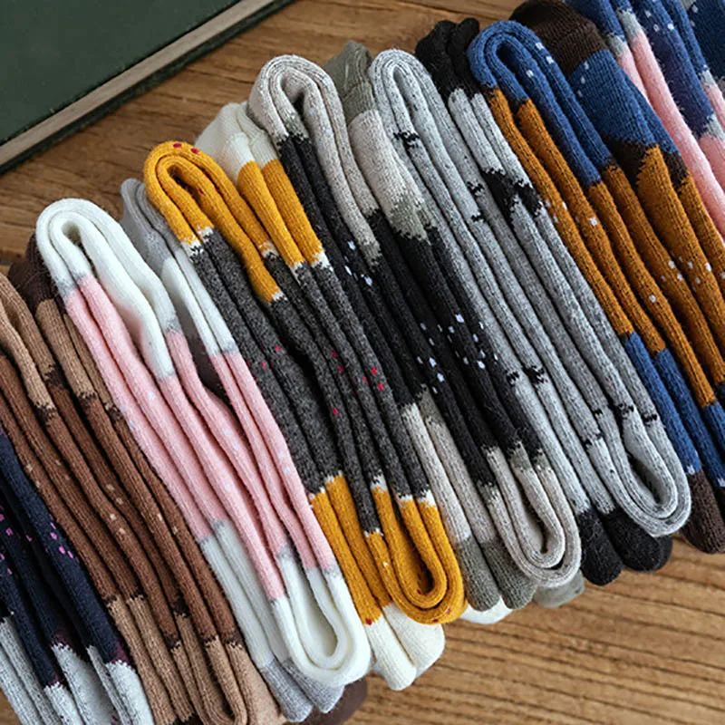 chaussettes hautes en coton à motif losange pour femmes, bas de style collège, garder au chaud, style japonais, automne, hiver, 1 paire chaussettes hautes en coton à motif losange pour femmes, bas de style collège, garder au chaud, style japonais, automne, hiver, 1 paire