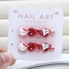 10 pièces enfants dessin animé kuromi hello kitty ma mélodie presse sur ongles faux ongles manucure courte tête ronde avec nœud papillon faux ongles