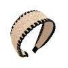 bandeau de sauna bohème en paille à larges bords pour femme, élégant et gracieux