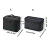 trousse de maquillage de style japonais pour femmes, sac de rangement de lavage noir à main, sac de toilette à double fermeture éclair pour hommes et femmes/hommes