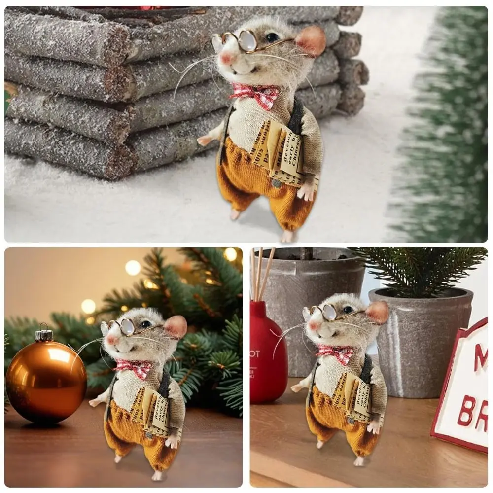 ornements de souris feutrée de noël, décorations artisanales faites à la main, beurre de souris, mignon ornements de souris feutrée de noël, décorations artisanales faites à la main, beurre de souris, mignon