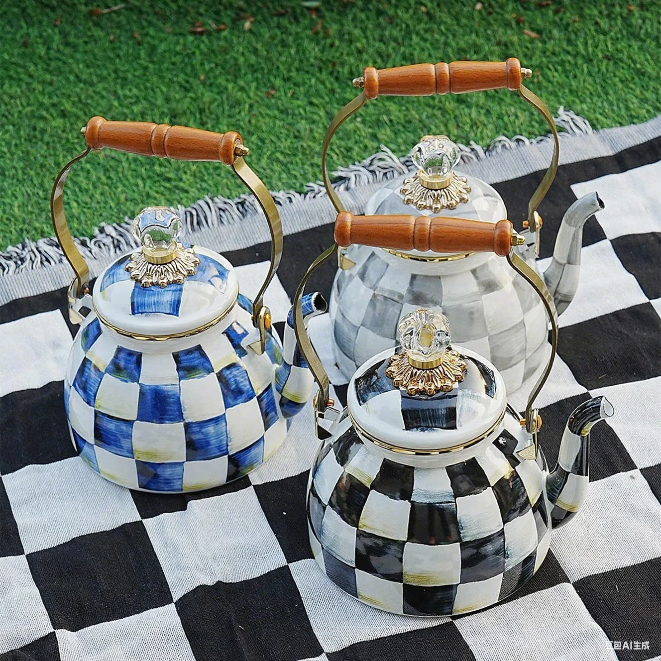 bouilloire à thé en émail de 2.5 litres, théière vintage émaillée, cuisinière pour eau, café, théière, décoration de cuisine à domicile avec poignée bouilloire à thé en émail de 2.5 litres, théière vintage émaillée, cuisinière pour eau, café, théière, décoration de cuisine à domicile avec poignée