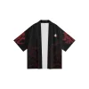 kimono traditionnel noir imprimé dragon pour homme, entremicardigan, cosplay, haori respzed, streetwear, samouraï, y cardigan