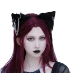 Pince à cheveux d&rsquo;oreille gothique Anime Show Maid, bande de sauna, série sombre pour adolescents, coiffure pour femmes, décorations de cheveux