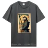 chat samouraï tenant une katana affiche vintage t shirt classique vêtements pour hommes t shirt en coton surdimensionné t shirts graphiques t shirts hauts