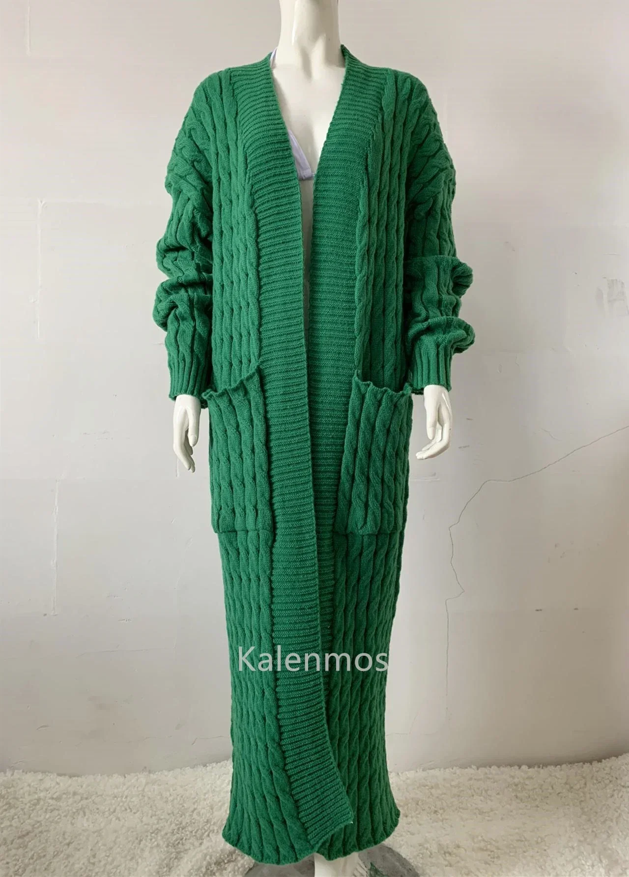cardigan long pour femme, veste tricotée, vert, crochet, ample, manches longues, pull chaud, décontracté, automne hiver cardigan long pour femme, veste tricotée, vert, crochet, ample, manches longues, pull chaud, décontracté, automne hiver