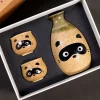 kit de pots à saké japonais, civette peinte à la main, ensemble de tasses shochu pour chat, vin rétro en céramique, deux tasses, ustensiles de bar pour ensembles de bar cadeaux, accessoires