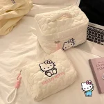 Dessin animé Sanrio Hello Kitty trousse de maquillage Kawaii femmes Portable grande capacité trousse de rangement de toilette Portable voyage Portable Dessin animé Sanrio Hello Kitty trousse de maquillage Kawaii femmes Portable grande capacité trousse de rangement de toilette Portable voyage Portable