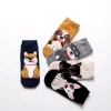 chaussettes de rinçage pour chiot de dessin animé mignon pour femmes, chaussettes courtes confortables et respirantes, 03, 5 paires