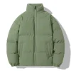 2025 nouveaux hommes col montant robe en coton simple couleur unie robe de pain ample chaud coton manteau manteau disponible en cinq couleurs