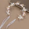 bandeau de sauna Élégant avec perles imitées, coiffe de cheveux, couronne de fleurs, guirxiété de mariée, cerceau de tête, bijoux de mariage pour femme