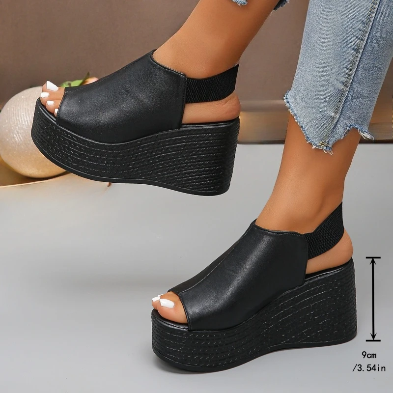 2025 été nouvelle mode bout ouvert sexy pente talon fond épais décontracté simple grandes femmes sandales à talons hauts 35 43 2025 été nouvelle mode bout ouvert sexy pente talon fond épais décontracté simple grandes femmes sandales à talons hauts 35 43
