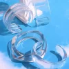 huanzhi vintage transparent résine géométrique bracelet asymétrique large vintage personnalisé clair bracelet femmes bijoux cadeau