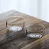 bol à mélanger en verre de 350/600ml, bol à salade de style japonais résistant à la chaleur avec port de dérivation, bol matcha transparent pour yaourt