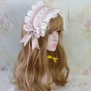bande de sauna à volants lolita de style japonais, bandeau avec nministériels d en dentelle brodée d'Étoile douce, avec Épingles à cheveux, coiffure de cosplay de demoiselle d'honneur