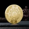 pièce commémorative chinoise fu koi, bonne chance à vous, médaille de carpe de couleur, pièce d'or et d'argent, badge artisanal en métal gaufré, cadeau