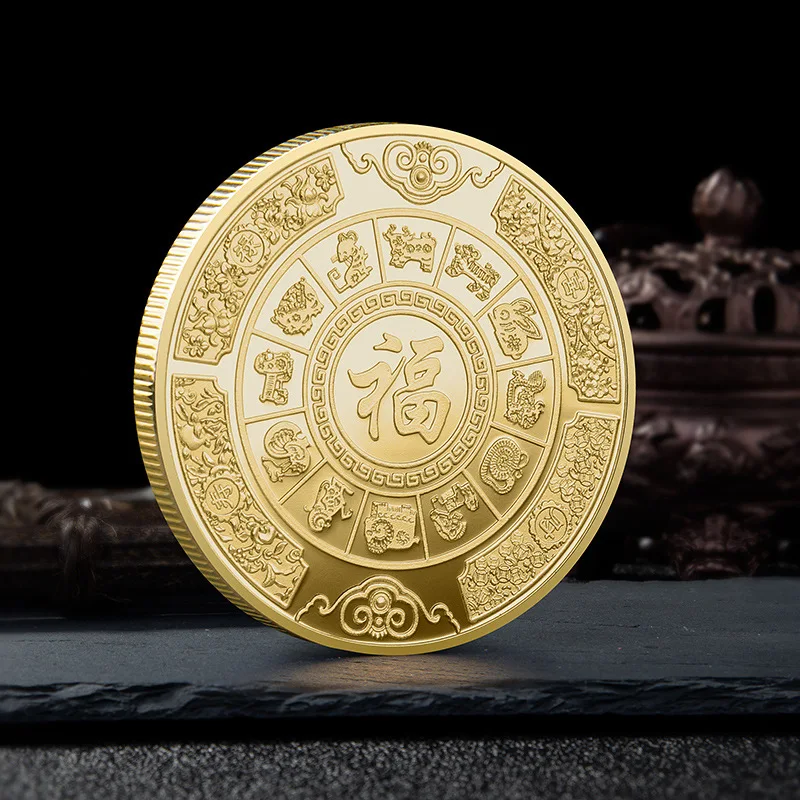 pièce commémorative chinoise fu koi, bonne chance à vous, médaille de carpe de couleur, pièce d'or et d'argent, badge artisanal en métal gaufré, cadeau pièce commémorative chinoise fu koi, bonne chance à vous, médaille de carpe de couleur, pièce d'or et d'argent, badge artisanal en métal gaufré, cadeau