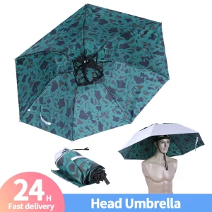 Parapluie à 3 plis pour hommes et femmes, grande tête de 95CM, Anti-UV, Anti-pluie, pour voyage en plein air, pêche, chapeau