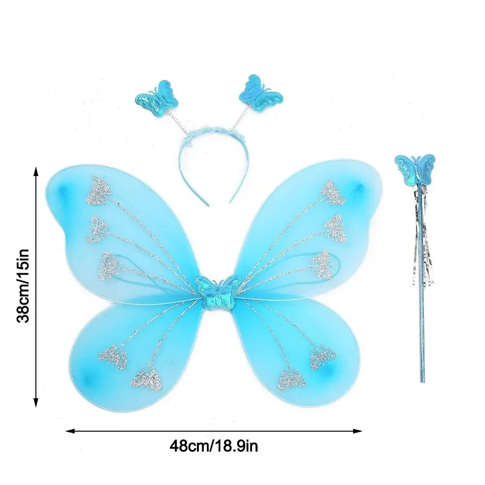 costume de bricolage pour enfants, bandeau papillon, ailes, accessoires de fête avec baguette féerique, ensembles de costumes de princesse, déguisement de papillon à paillettes pour filles costume de bricolage pour enfants, bandeau papillon, ailes, accessoires de fête avec baguette féerique, ensembles de costumes de princesse, déguisement de papillon à paillettes pour filles