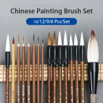 Ensemble de pinceaux de calligraphie pour peinture chinoise professionnelle, pinceau d’écriture, cheveux naturels, pinceau d’interconnexion en bambou, 16 pièces, 12 pièces, 9 pièces, 6 pièces Ensemble de pinceaux de calligraphie pour peinture chinoise professionnelle, pinceau d’écriture, cheveux naturels, pinceau d’interconnexion en bambou, 16 pièces, 12 pièces, 9 pièces, 6 pièces