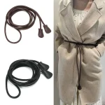 Ceinture fine nouée pour femmes, robe d’été, ceinture en cuir, décoration polyvalente, luxe, tendance Ceinture fine nouée pour femmes, robe d’été, ceinture en cuir, décoration polyvalente, luxe, tendance