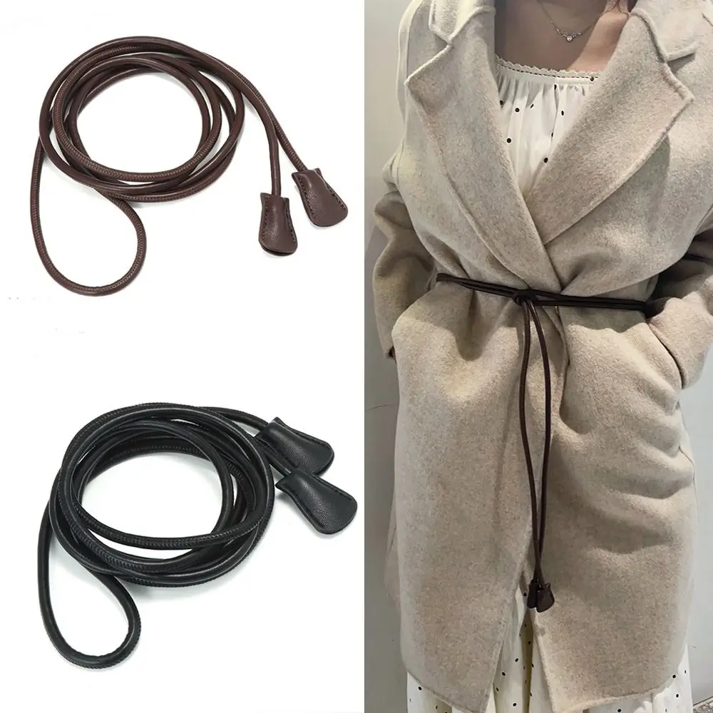 Ceinture fine nouée pour femmes, robe d’été, ceinture en cuir, décoration polyvalente, luxe, tendance Ceinture fine nouée pour femmes, robe d’été, ceinture en cuir, décoration polyvalente, luxe, tendance