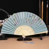 Éventail pliant de style chinois en bambou, vintage, tige, brevclassique, pompon, indépendant, main féminine, décoration de maison
