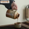 théière ragoût en céramique de grande capacité de 580ml, bouilloire de poterie isolée pour brassage de thé, pour le bureau et l'extérieur, ensemble de thé kung fu