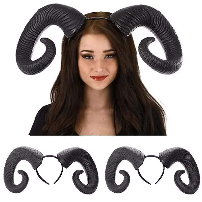 bandeau de sauna en corne de mouton fait à la main, accessoire d'anime, accessoire d'halloween, accessoire de cosplay gothique, demon evil, lolita bandeau de sauna en corne de mouton fait à la main, accessoire d'anime, accessoire d'halloween, accessoire de cosplay gothique, demon evil, lolita