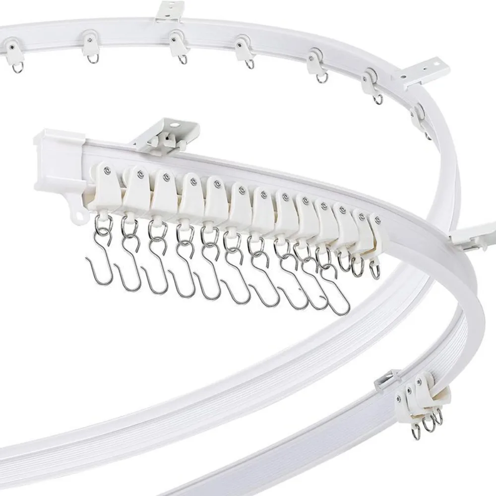 rail de rideau pliable en plastique blanc, style moderne, visible, accessoires rail de rideau pliable en plastique blanc, style moderne, visible, accessoires