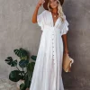 Robe de plage longue à lacets pour femmes, Cover-Up pour Bikini, couleur unie, col en v, Kimono, Anti-soleil, jupe Sarong bohème, été, 2024
