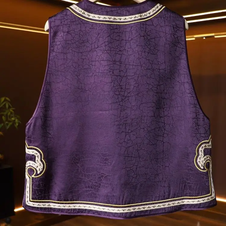 gilet brodé pour femmes, style chinois, vintage, sans manches, rétro, boucle, hauts féminins, nouvelle mode printemps automne gilet brodé pour femmes, style chinois, vintage, sans manches, rétro, boucle, hauts féminins, nouvelle mode printemps automne