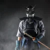 prajna – masque de guerrier fantôme japonais, shura ninja, visage bleu, accessoire complet pour tuer les écritures, costume d'halloween pour homme