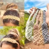 fleur bandeau tressé corde élastique bandeau turban crochet bandana bohème bandeau femmes cheveux écharpe macramé bandeau de cheveux