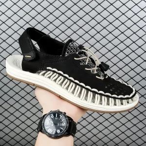 Été nouvelles sandales mode tissage à la main décontracté hommes sandales marque concepteur en plein air marche chaussures pour hommes été chaussures de plage Été nouvelles sandales mode tissage à la main décontracté hommes sandales marque concepteur en plein air marche chaussures pour hommes été chaussures de plage