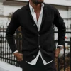 Cardigan pull personnalisable pour hommes, pour l&rsquo;automne et l&rsquo;hiver, col en v, manches longues, manteau tricoté avec poches, hauts personnalisés